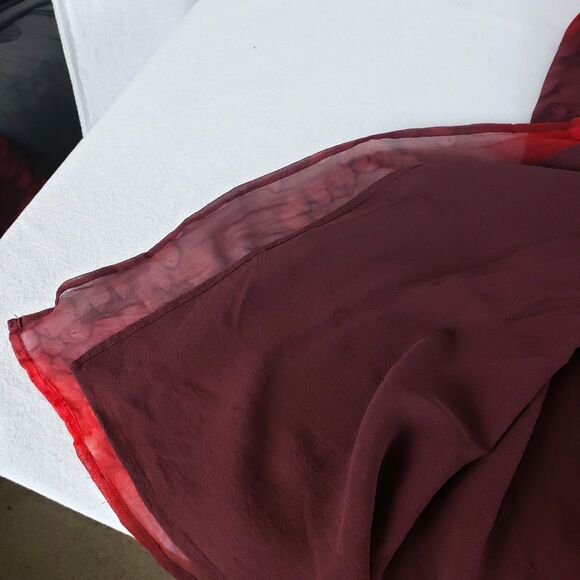 ZAPA Womens 44 (L) Burgundy Wrap Skirt Artsy Whimsigoth Indie Dark Romantic Boho - Picture 7 of 9